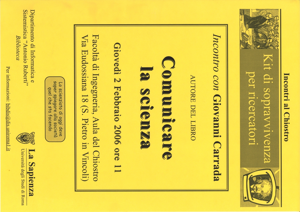 incontri al chiostro 2006 giovanni carrada comunicare la scienza