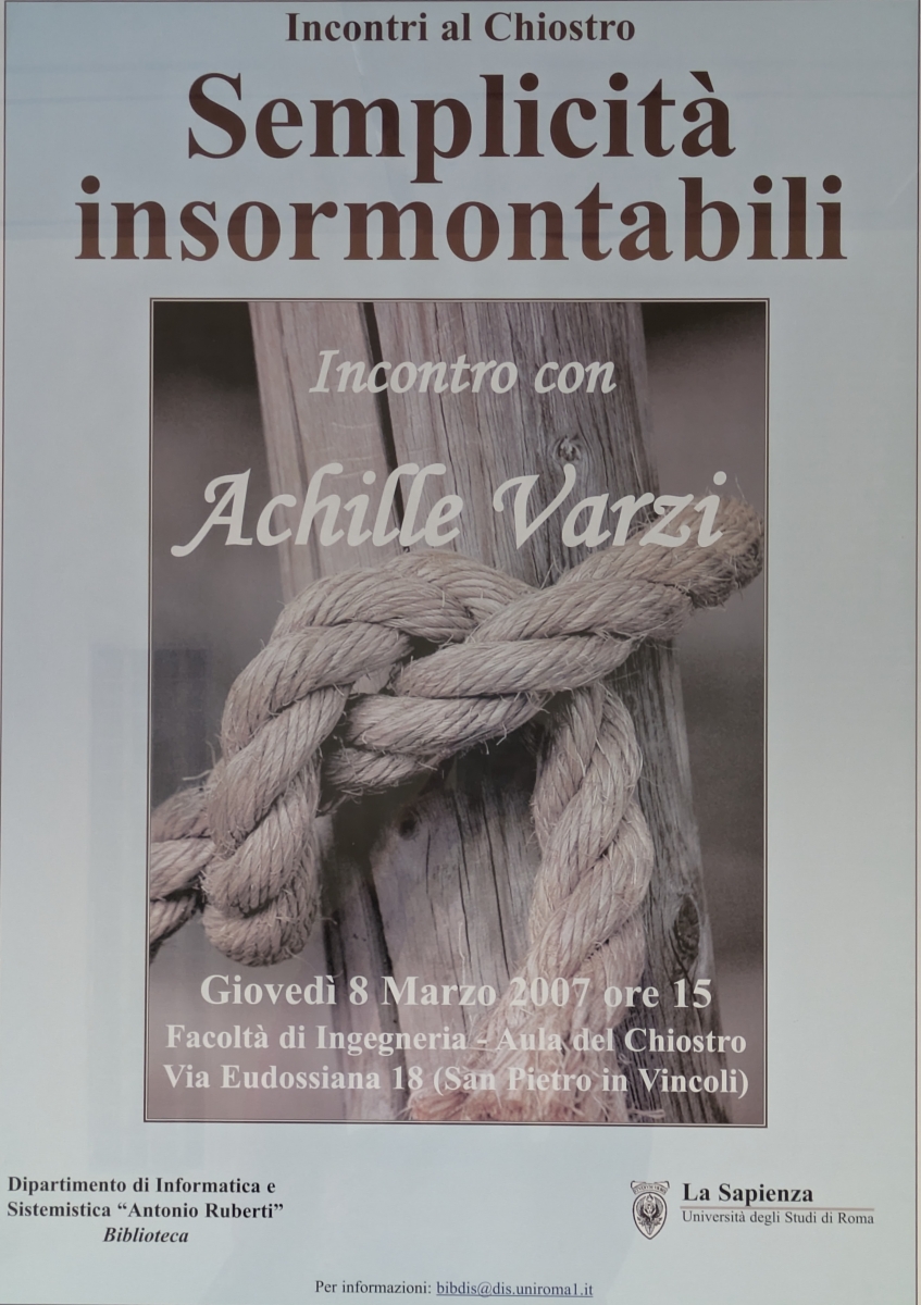 incontri al chiostro 2007 achille varzi semplicità insormontabili