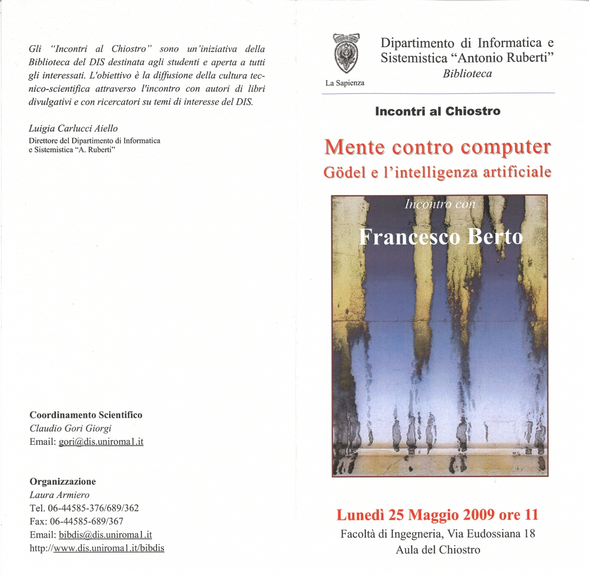 incontri al chiostro 2009 francesco berto mente contro computer godel e l'intelligenza artificiale
